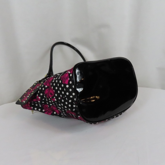 Betseyville Betsey Johnson Pink Bows and White Polka Dots Handbag Purse - Picture 8 of 16